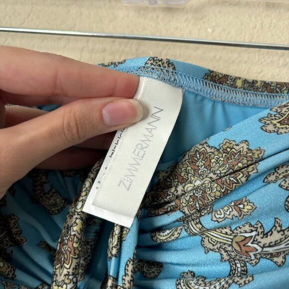 ZIMMERMANN Fiesta Square Link One-Piece Boho Printed Swimsuit Size 1 - Picture 11 of 15